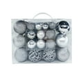 thumbnail image 2 of Btomtd 50pcs Christmas Ball Ornaments Set, Multiple Shapes and Sizes of Xmas Tree Decorations for Holiday and Party Christmas Ball Decoration, Silver, 2 of 5