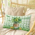 thumbnail image 4 of St. Patrick's Day Pillow Covers, Linen Long Throw Pillow Case, Spring Botanical Clovers Coin Green Check Holiday Pillow Protector Decorative Cushion Cover for Living Room/Bedroom 20" x 30", 4 of 8