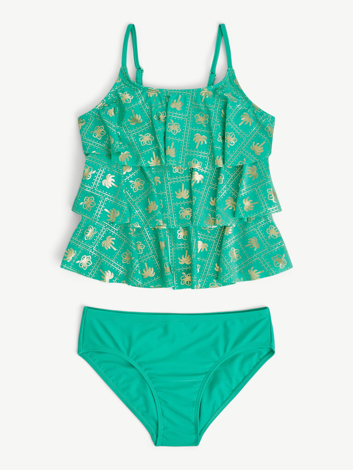 Justice Girls 2 piece Ruffle Tankini Swimsuit, sizes XS-XL