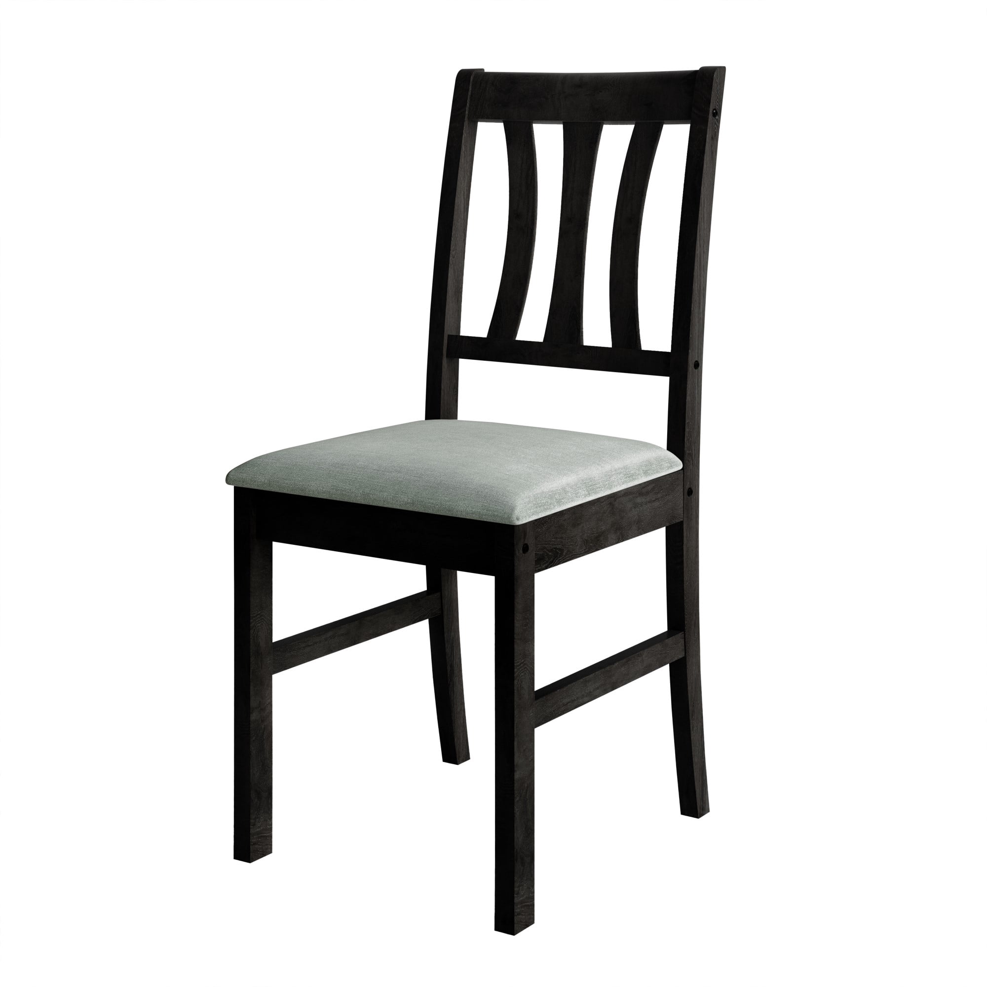 Home Design Denton Dining Chair (Set of 4), Black/Gray, Cushioned Seat, Ladder-Back Design, Comfortable Seating, Sturdy Frame, Modern Style
