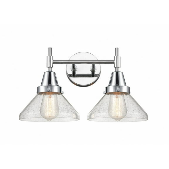 447-2W-PC-G4474-Innovations Lighting-Caden - 2 Light Bath Vanity-9.25 Inches Tall and 17 Inches Wide-Polished Chrome Finish-Seedy Glass Color