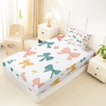 thumbnail image 6 of Erosebridal Colorful Ribbon Bow Kids Twin Sheet Sets,Watercolor Cute Bowknot Bedding For Girls 3pcs, 6 of 6