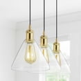 thumbnail image 5 of JONATHAN Y Kiawah Island 30.5" 3-Light Metal/Glass Contemporary Modern LED Pendant, Brass Gold/Black, 5 of 9