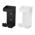 thumbnail image 2 of Soporte para rizador de pelo para baño, estante de almacenamiento de rizador de acero inoxidable montado en la pared, color blanco y negro, 2 uds., 2 of 5