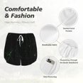 thumbnail image 4 of Balery Black Marble Pantalones cortos deportivos para mujer con forro y dos bolsillos, elásticos, para entrenamiento, gimnasio, yoga-Small, 4 of 7