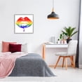 thumbnail image 2 of Stupell Indtries Rainbow Puckered Lips Retro Cosmetic Drip Kiss,24 x 24,Design by Amaya, 2 of 7