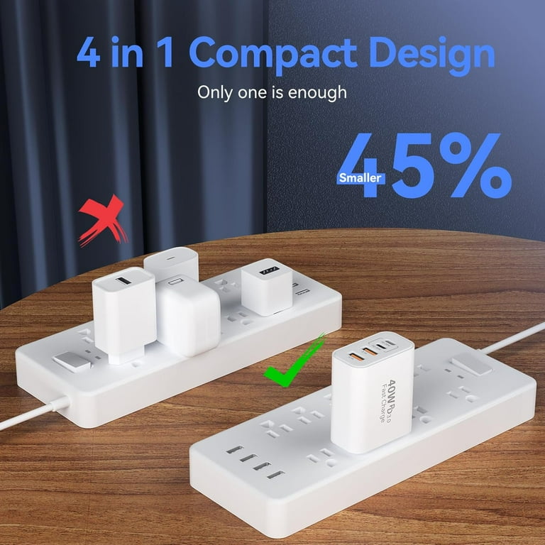 Meromore 40W 4-Port USB-C & USB-A Wall Charger photo 6