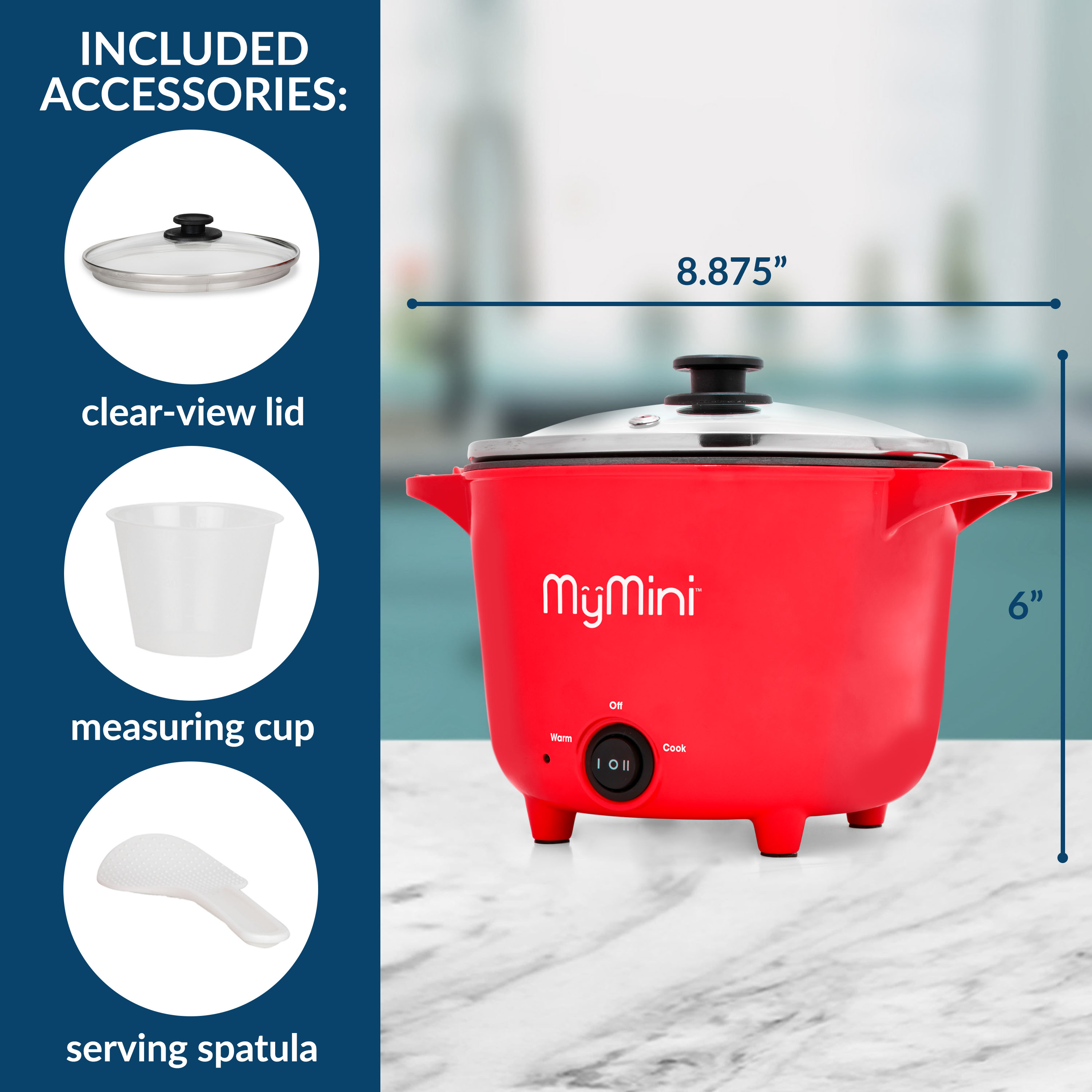 MyMini 32 oz. Electric Multi-Cooker Pot, Red photo 3