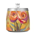 thumbnail image 7 of Yayeee Ashtray with Lid for Cigarette Smokeless Stainless Steel Home Ash Holder, Purple Abstract Floral, 7 of 7