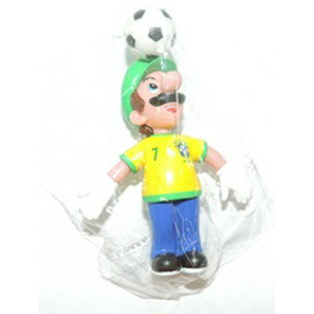 Mario Bros Luigi Mini Brazilian Soccer Figure Soccer Ball On Forehead Walmart Com Walmart Com