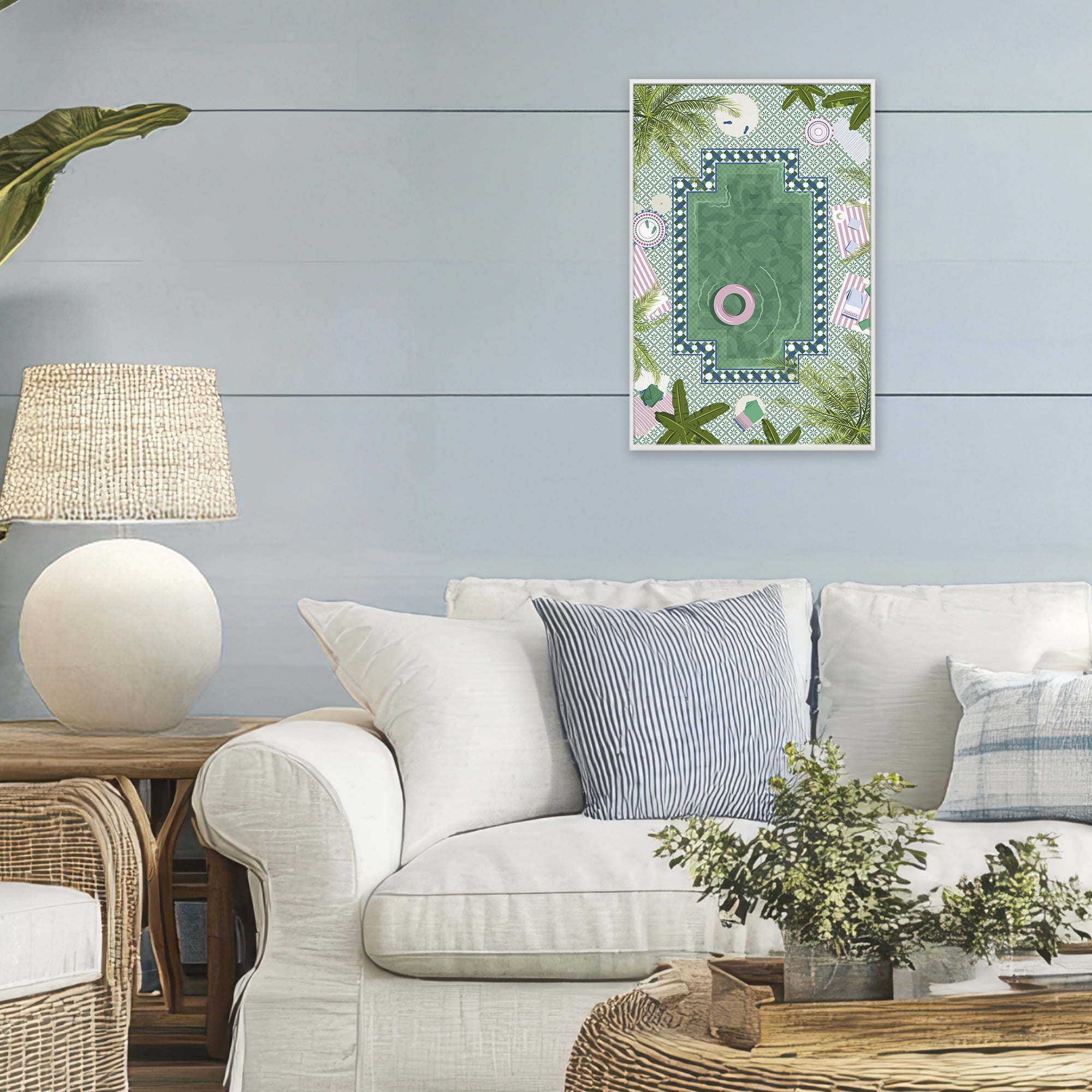 Stupell Industries Morocco Riad Pool White Framed Giclee Art, design by Vero Illustrates
