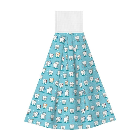 Yiaed Cartoon Teeth Print Coral Velvet Wipes Absorbent Wipes Cleaning Cloths Household Table and Dish Wiping Cloths