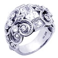 thumbnail image 2 of Sterling Silver Wedding Ring Celtic Design, Special Cut CZ Anniversary Ring, 2 of 2