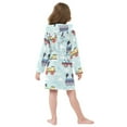 thumbnail image 4 of FORMRS Niños Bathrobe Unisex Hooded Robe Soft Plush Pajamas Sleepwear, Size 2-3T, Colorful Trains, 4 of 7