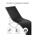 thumbnail image 6 of Patio Chaise Lounge Set of 2 Black Aluminum, 4-Position Adjustable Backrest & Mesh, Armrests, All-Weather Poolside Chairs, 6 of 9