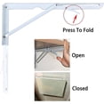 thumbnail image 4 of 2 Pcs 40cm Métal Blanc Triangle Pliage Support Support Support Support Mural, Cadeau Max, 4 of 5