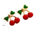 thumbnail image 5 of SPRING PARK 2pcs Womens Ladies Colorful Decorative Color Cherry Matte Ear Stud Earrings Gift, 5 of 8