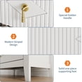 thumbnail image 6 of Garvee Fluted Dresser for Bedroom 27.5" Wide, 3-Drawer Wood Dresser Nightstand for Bedroom, Modern Chest of Drawers, Storage Organizer Cabinet for Living Room, Hallway, Entryway, White, 6 of 9