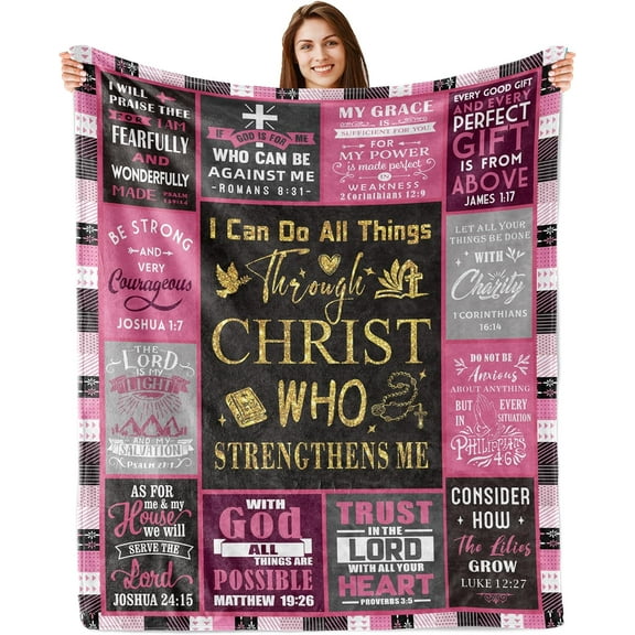 Christian Throw Blanket Gifts for Women, Christian Gifts, Religious Gifts for Women, Baptism Gifts for Women, Inspirational Birthday Gifts, Catholic Spiritual Blanket