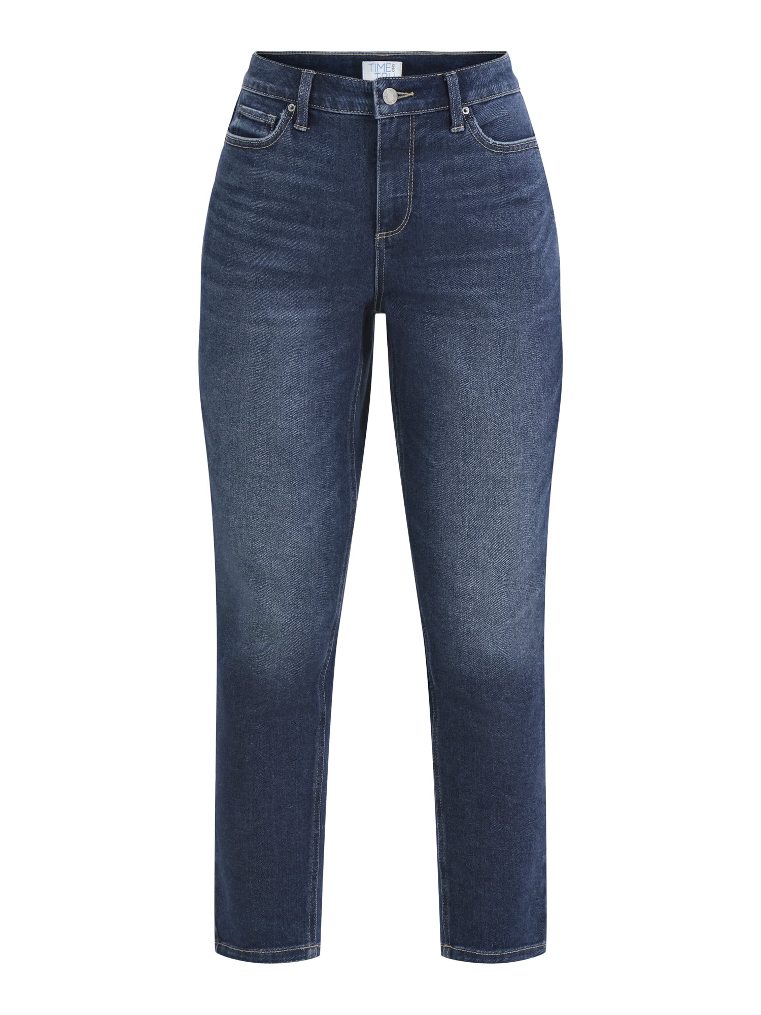 Time and Tru Women's High Rise Mom Jeans, 27" Inseam, Sizes 0-20