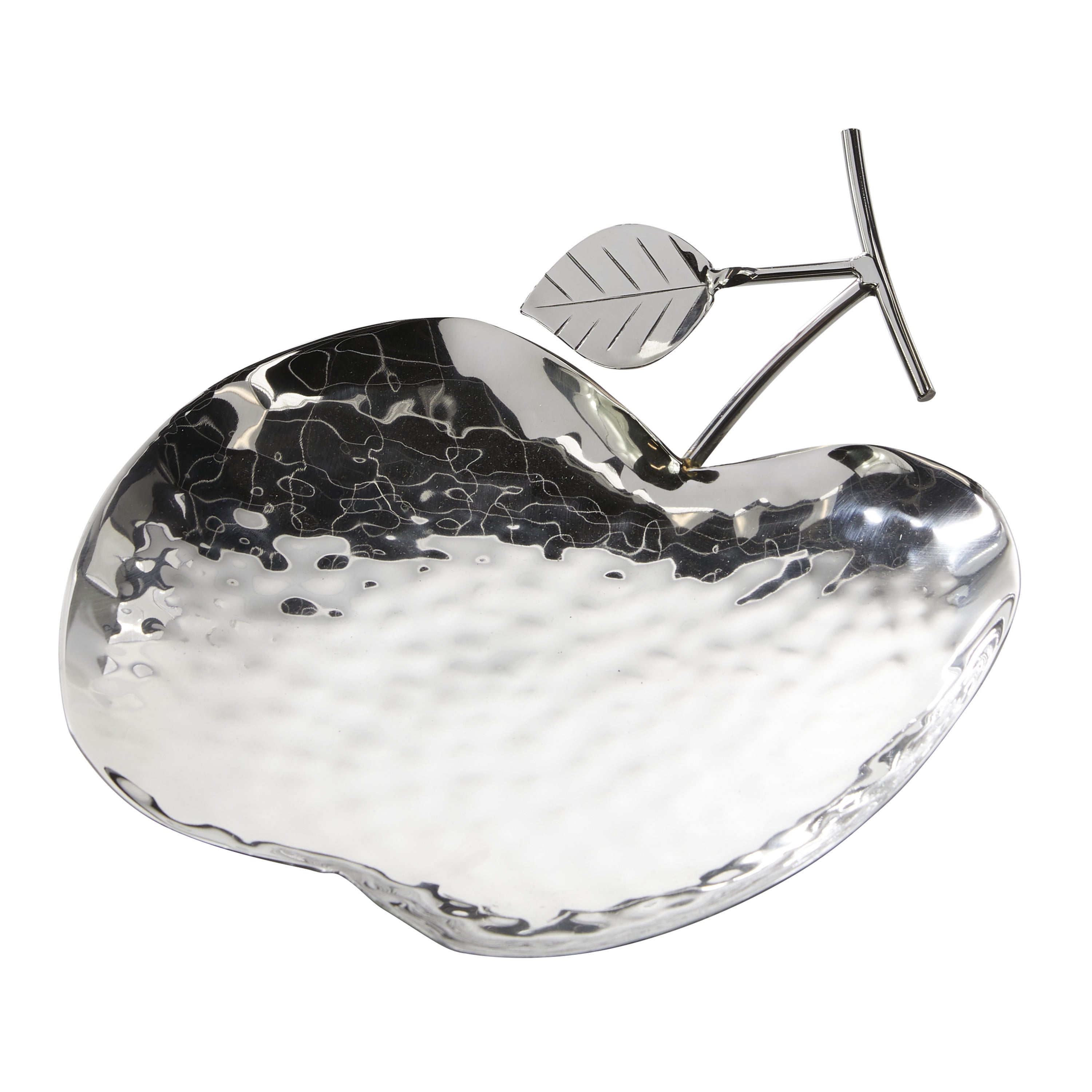 DecMode 9", 11", 13"W Silver Metal Apple Fruit Tray, 3-Pieces