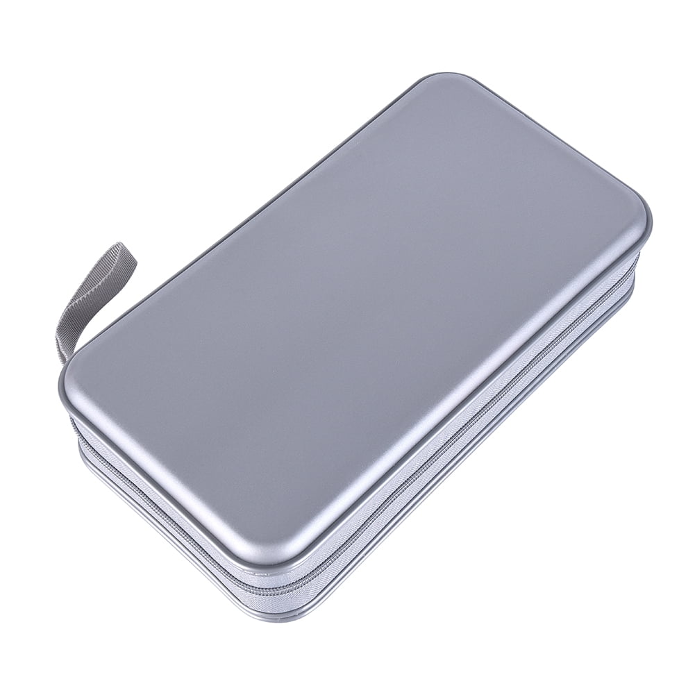 96 Capacity CD Case,Gray Hard Plastic CD/DVD Holder Portable Wallet