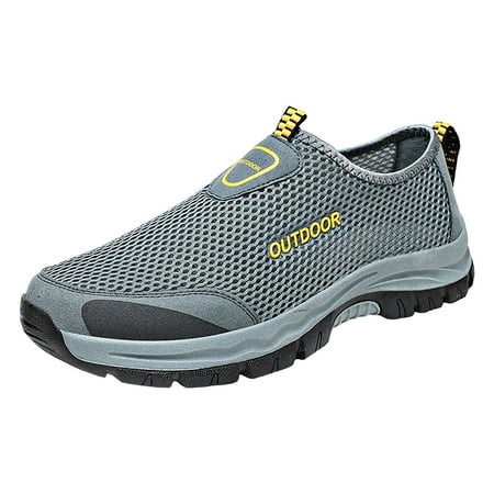 WNVMWI Mens Shoes Grey Sneakers Formal Shoes for Men Men s Shoes Comfortable Soft Sole Breathable Casual Shoes Summer Mesh Hollow Breathable Basketball Shoes Walking Running Shoes Size 42