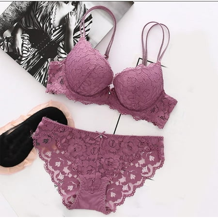 Fengqque Women s Sexy Lace Bra Female Underwire Lingerie Bras Underwear Set