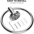 thumbnail image 3 of YISITIAN Stainless Steel Towel Ring, Heavy Duty Wall Mounted Hand Towel Holder for Bathroom, Finish Rustproof Bathroom Accessory, Easy Install Modern Towel Hanger(Mirror-silver) AZ1014-4625, 3 of 7
