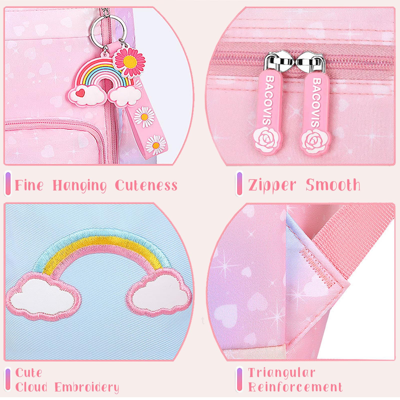 Mochilas escolares para niñas, de hombro, para primaria, regalo de temporada, rosa 2