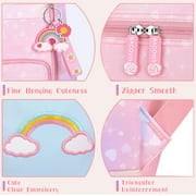Ficcug School Bag Backpacks for Girls,Shoulder Children School Bookbags for Kids,Primary School Season Gift,Pink