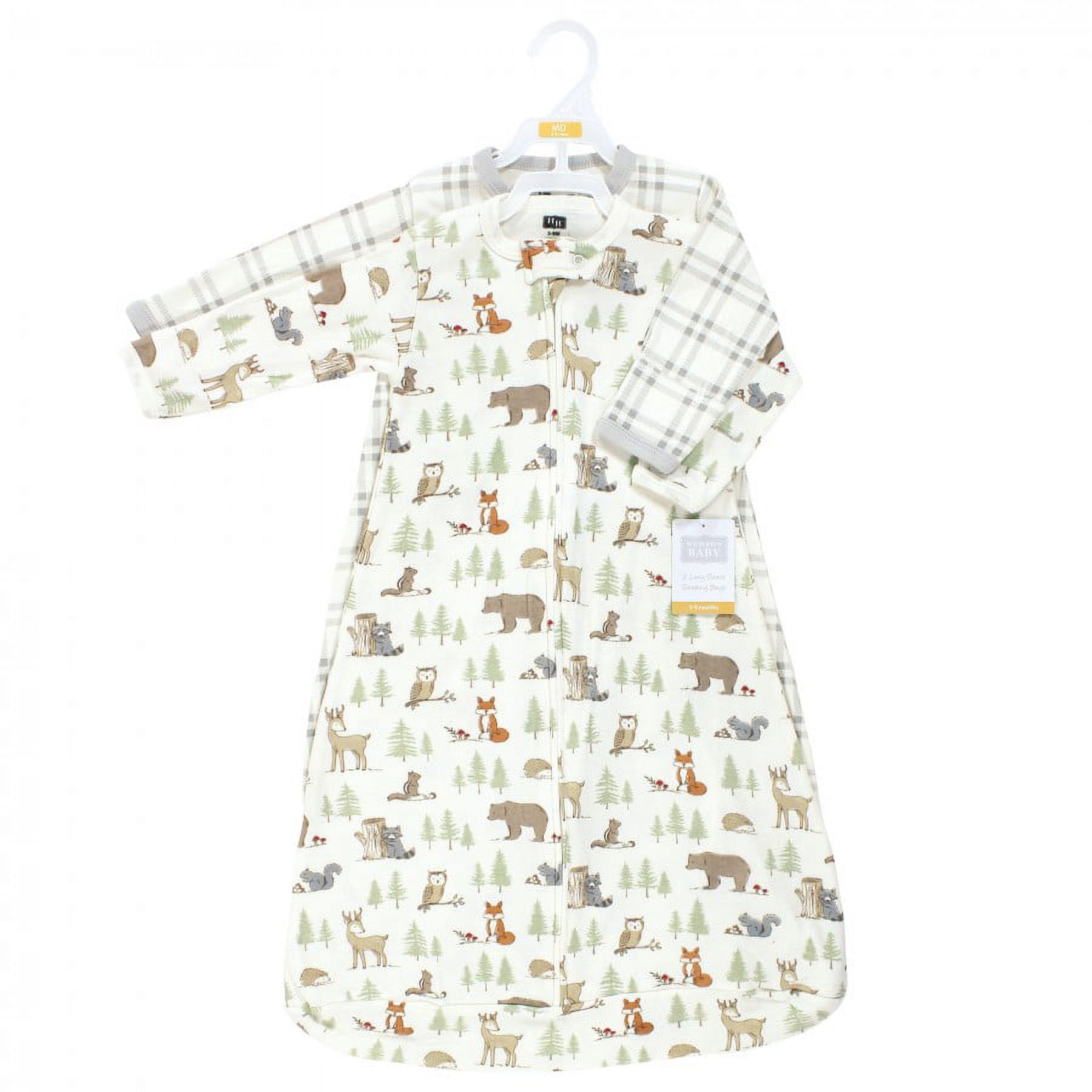 Hudson Baby Infant Boy Cotton Long-Sleeve Wearable Sleeping Bag, Sack, Blanket, Forest Animals, 12-18 Months