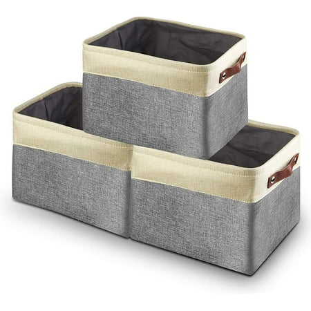 Canvas Storage Bins 3 Pack Large Basket Set For Shelf Collapsible Organizer Cubes With Handles Black Canada Canvas Storage Bins 3 Pack Large, Canvas Storage Baskets For Shelves
