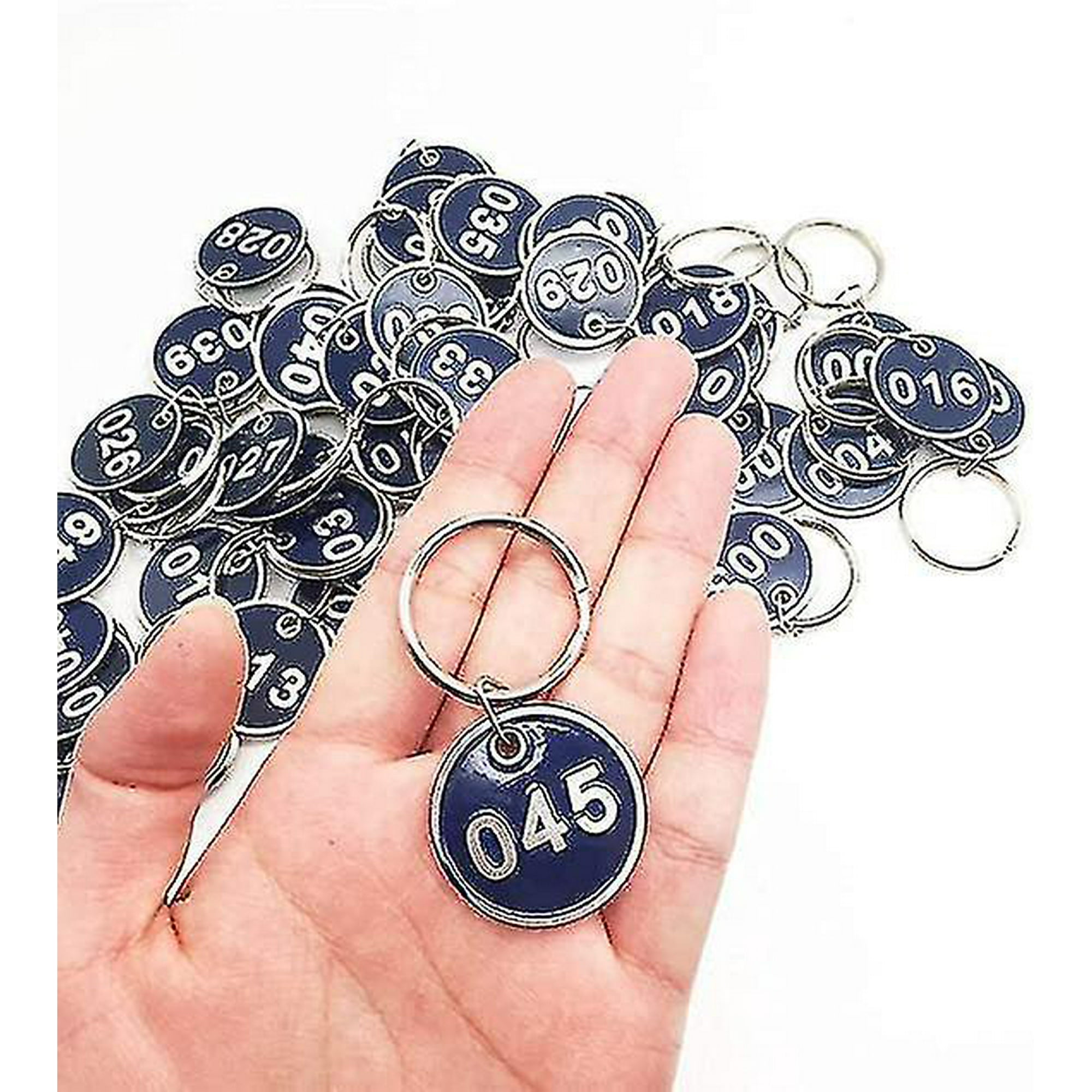Waca09 1 50 Numbers Key Chain Numbers Tags Locker Gym Key Rings Engraved Number With Key Rings Key Ring Aluminum Numbers Tag