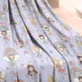 thumbnail image 3 of Light Purple Fairy Princess Pattern Blanket,Comfortable Soft Lamb Wool Throw Blanket,All Season,Warm Lightweight Blankets for Sofa Bed Couch Living Room Chair,60"x80", 3 of 4