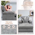 thumbnail image 2 of Aukfa 39" Oversized Chaise with 2 Cupholders&USB Ports, Chenille Cloud Couch Chair Bed, Gray, 2 of 10