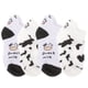 thumbnail image 1 of 4 pares de calcetines cortos con estampado de vaca, calcetines creativos con estampado de vaca, calcetines tobilleros., 1 of 7