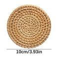 thumbnail image 2 of Handwoven Rattan Placemats Set | Round Heat-Resistant & Non-Slip Dining Table Mats | Natural Wood Color for Home Decor | 5 Sizes 7.87in to 3.14in, 2 of 6