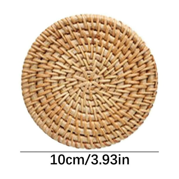 Fiudx Juego de Manteles Individuales de Ratán, Tejido a Mano, Resistente Al Calor, Antideslizante, Resistente, Elegante Protector de Mesa, Ideal para Comedores y Casas de Familia, Varios Tamaños, Aca