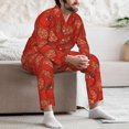 thumbnail image 5 of Mens Pajamas Set, Cute Red Tomato Piece Button-Down Pajamas for Men Long Sleeve Mens Sleepwear Lounge Pjs Set, 5 of 5