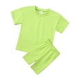 thumbnail image 2 of Bixock Toddler Girls 2-piece Summer Set,Girls Clothings Set,Crew Neck Short Sleeve Top and Elastic Sports Shorts Daily Casual Summer 2 Piece Outfits for Girls Kids Clothings 9Months-13 Years, 2 of 7