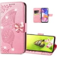 thumbnail image 4 of for Samsung Galaxy A54 5G Wallet Case for Women Girls, Shiny Butterfly Flower PU Leather Cover with Card Slot Holder Flip Phone Case for Samsung Galaxy A54 5G Rhinestone Pink, 4 of 9