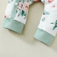 thumbnail image 6 of KIMI BEAR Newborn Baby Girls Romper Long Sleeves Floral Bodysuits with Headband 2pcs Baby Girls One-piece Green 0-3 Months, 6 of 10