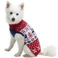 thumbnail image 2 of Blueberry Pet Vintage Ugly Christmas Reindeer Holiday Festive Pullover Dog Sweater in Tango Red Size:12", 2 of 6