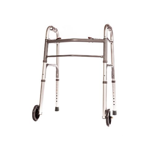 Walker Folding Junior Deluxe, Front Wheeled Child Walker 2 Button with