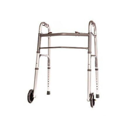 Walker Folding Junior Deluxe, Front Wheeled Child Walker 2 Button with Front 5"