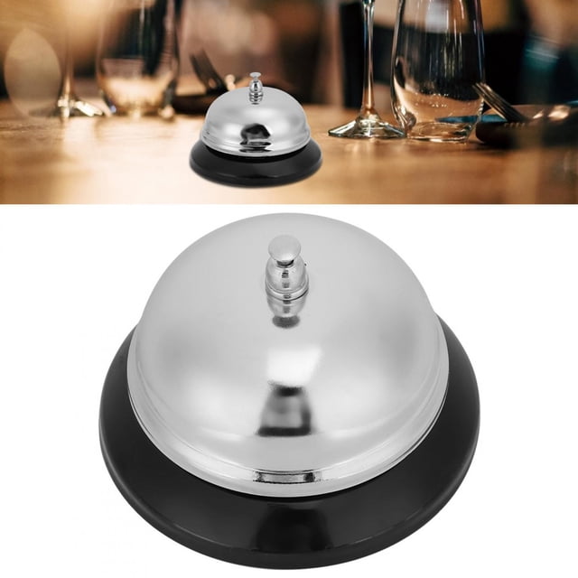 Servicio de Escrito de Acero Inoxidable Campana de Llamada de Llamada, Campana de Llamada Pequeña Y Delicada Con Base Firme, Para Restaurantes, Baras, Baras, Baras, Baras,