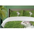 thumbnail image 4 of Ambesonne Nature Duvet Cover Set, Cat and Butterfly, 2-Calking, Fern Green White Grey, 4 of 7