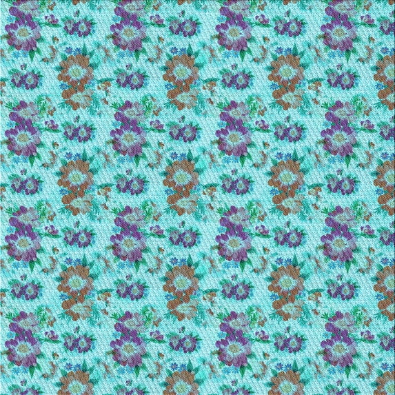 Ahgly Company Machine Washable Indoor Square Transitional Cadet Blue Green Area Rugs, 5' Square