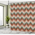thumbnail image 4 of Ambesonne Chevron Shower Curtain, Abstract Retro Zigzag Print, 69"Wx84"L, Cinnamon Champagne, 4 of 4